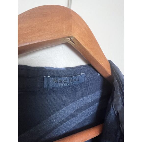 Meo Meli Women’s One Size Blue Linen Midi Maxi Button Up Roll Tab Shirt Dress - Picture 5 of 9